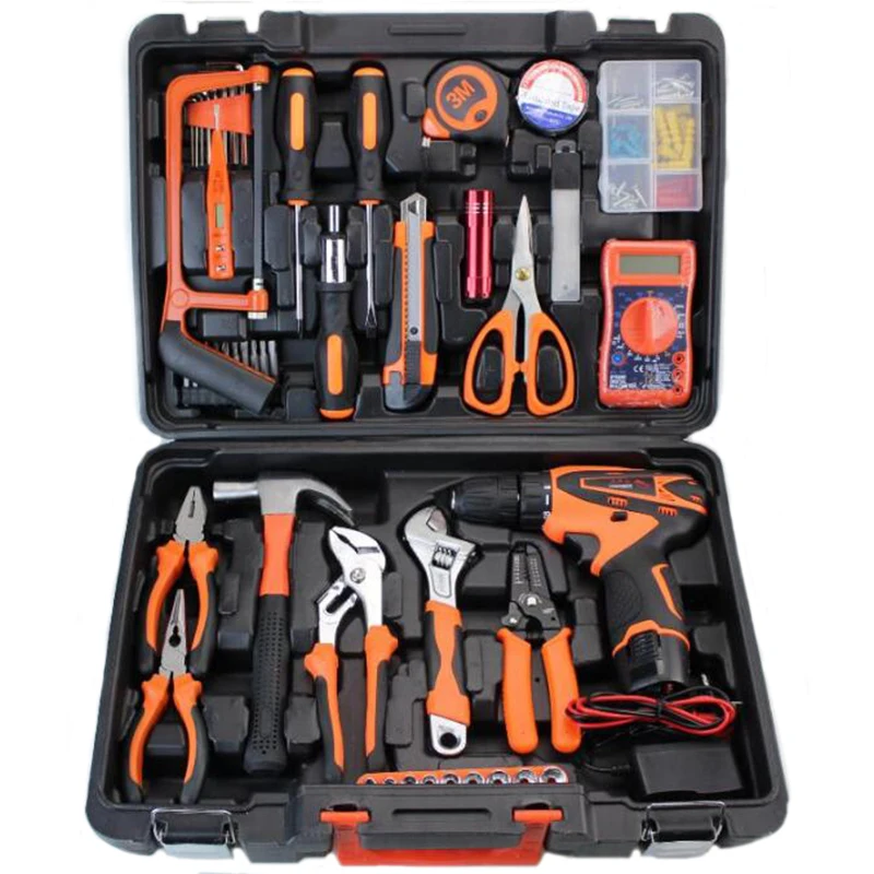 Electrical Maintenance Tools Kit Cheap Tool Boxes Home Tool Kit for Electricians with Plastic Box