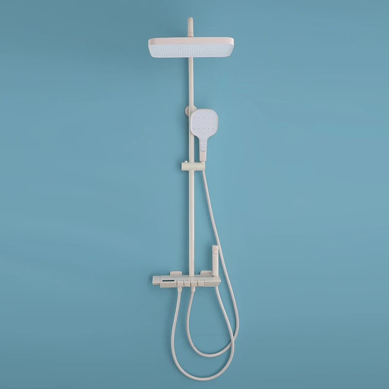 Luxury Wall Mounted Waterfall Smart Shower Set High Pressure Head Digital Thermostatic Piano Shower Sets