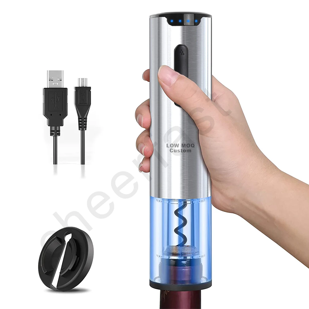 Fathers Day Wine Opener Gift Set Support Customized Logo And Packing Usb Charging Cable Electric Wine Opener Gift Set