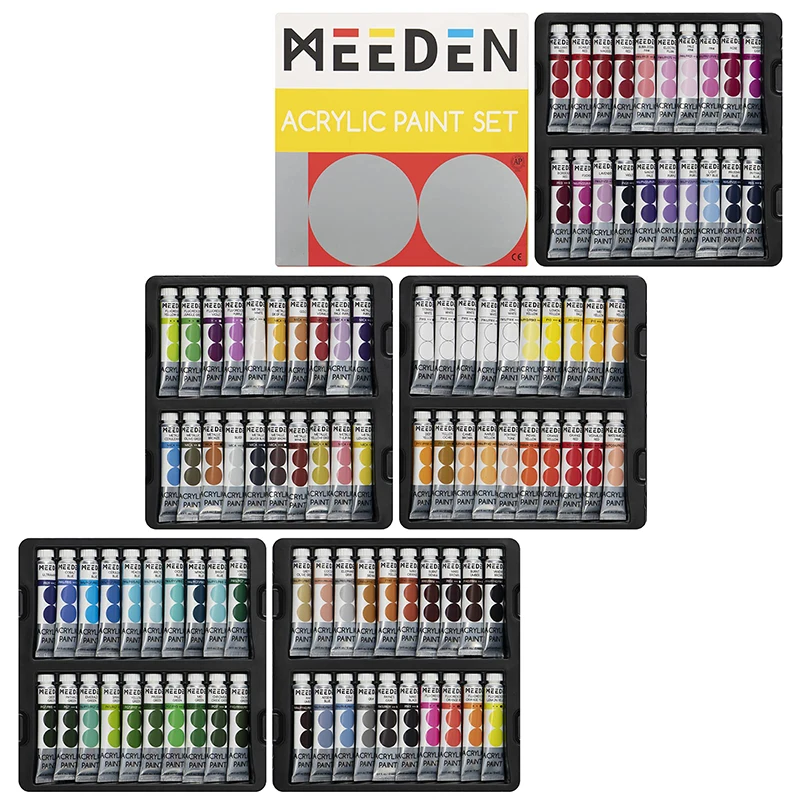 MEEDEN 100colour 12 ml Rich Pigment Non-toxic Acrylic Art Craft Paint for Artists  Adults Students