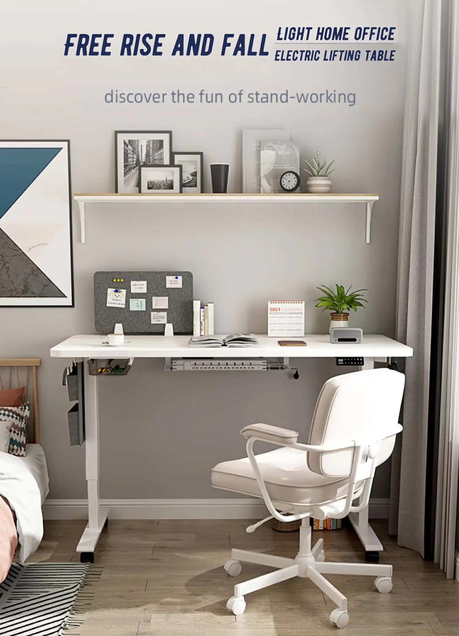 Ergonomic Gaming Desk 55 Inch, Z Shaped Office PC Computer Desk with Mouse Pad, Gamer Tables with Chargeable Gaming Handle Rack,