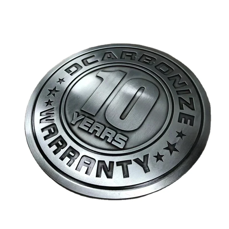 Custom Antique Silver Tag Zinc Alloy Metal Electroplated Number Logo Round Metallic Label