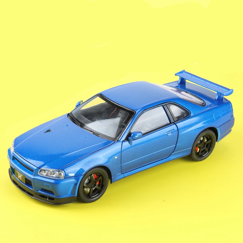 1/24 N issan S kyline GT-R R34 автомобиль металлический коллекционный имитационный литой из сплава Модель автомобиля игрушка