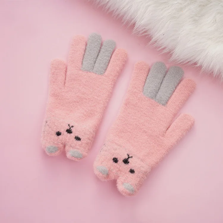 Knitted Colourful Winter Gloves High Elastic Cold Proof Lovely Student Gloves