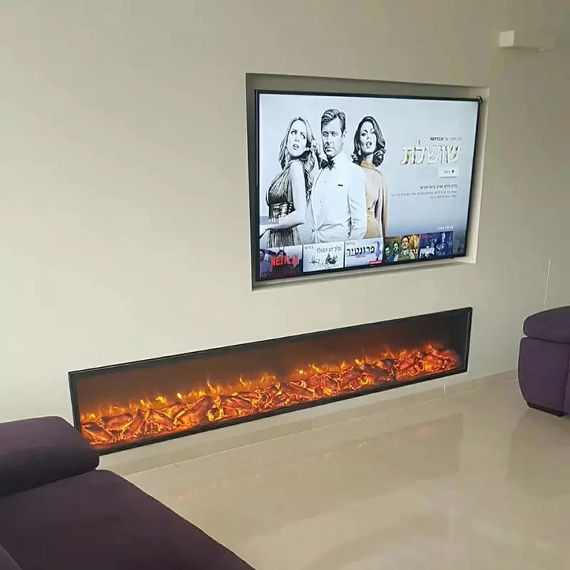 Manufacturer supply electric fire insert place multi sizes supported luxury modern indoor custom electronic fireplace