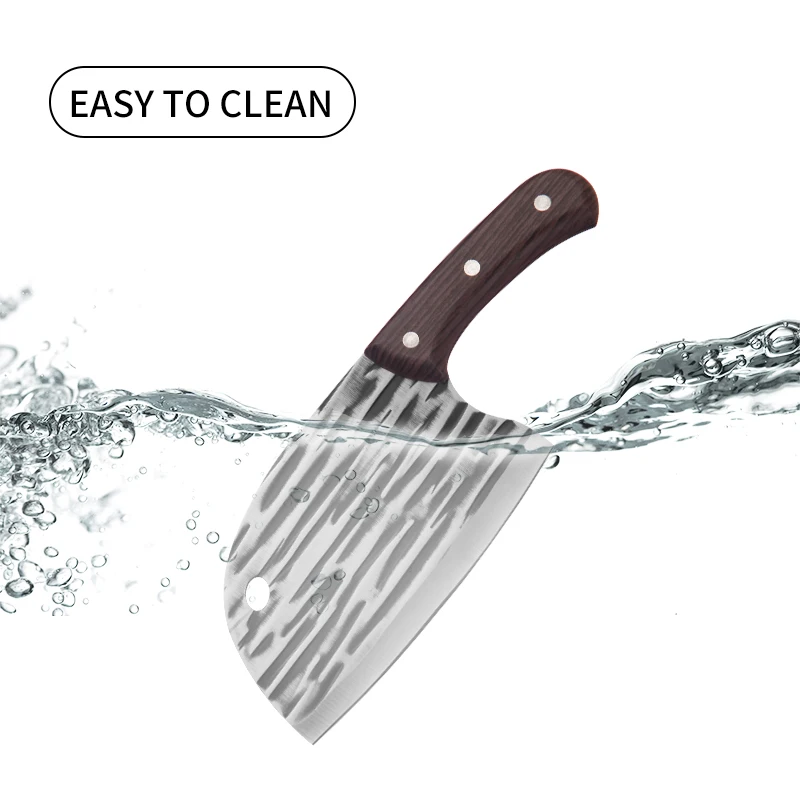 Chef Meat Cleaver Knife for Meat Cutting Forged Butcher Knife Full Tang Chopping Kitchen Knives for Home Cooking Camping