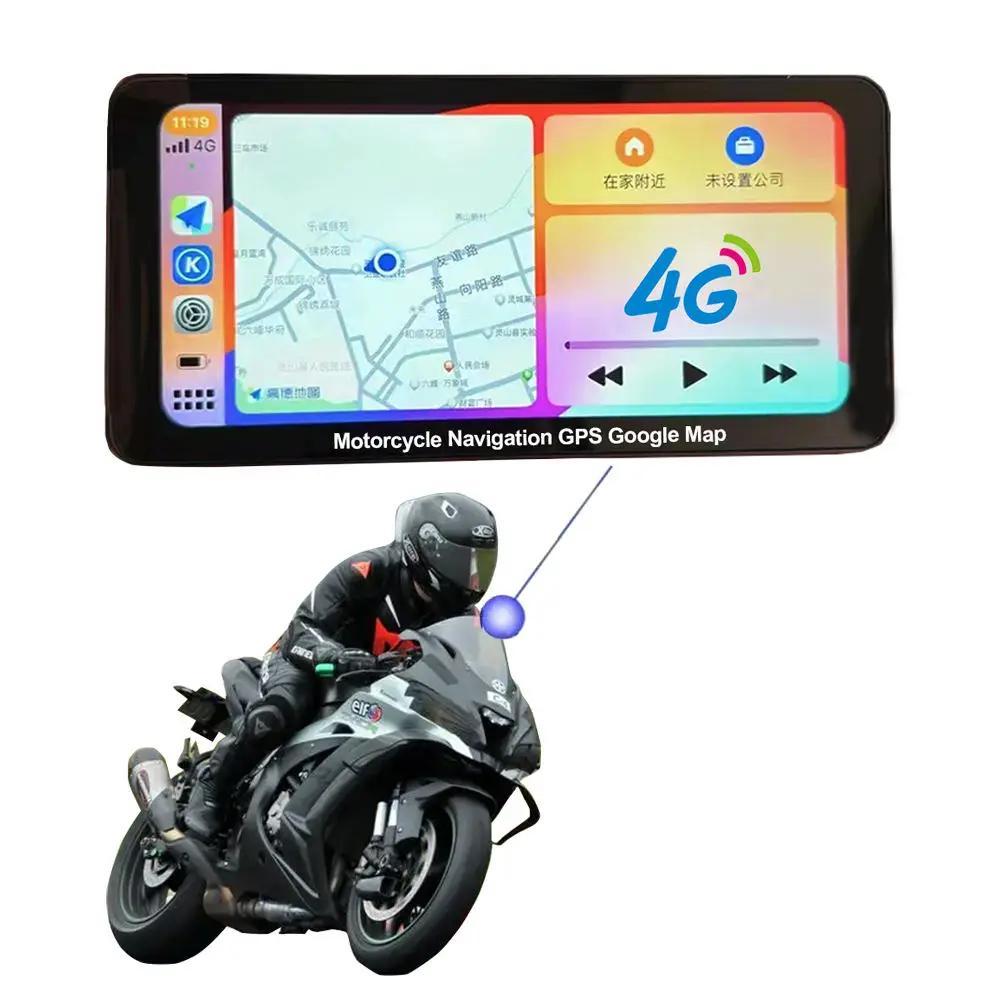 Motorcycle Navigation Unit Oem Custom 6.3 Inch Outdoor Full Touch Screen Motorcycle Gps Navigation Carplay Dual Dvr Camera