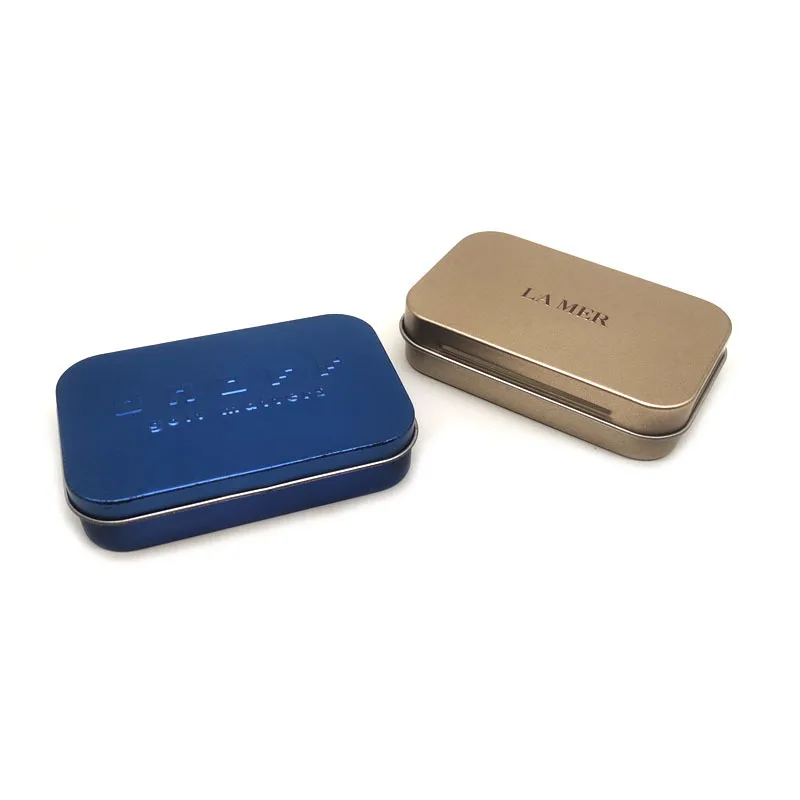 Recyclable Wholesale Custom Printed Small Metal Rectangular Empty Hinged Tins Box