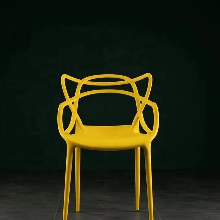 Stackable cafe modern design restaurant PP plastic lounge leisure low arm dinning chair