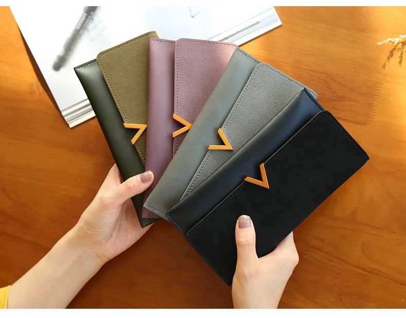 FSW271 Wholesale ladies cash envelope wallet pu leather designer fashionable clutch wallets for women