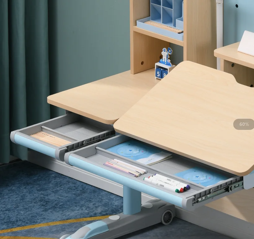 Kids Indoor Wooden House Study Table Chair Set Wood Daycare Furniture Wholesale Solid wood desk Customized