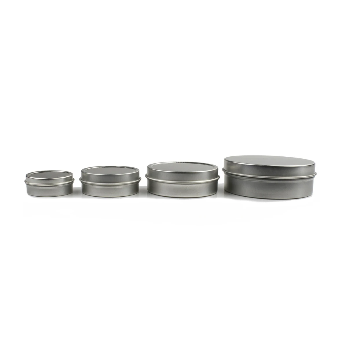 2 Oz Tins 60ml Metal Cosmetic Jar Stackable Shallow Round Tin Cans Aluminum box with slip cover