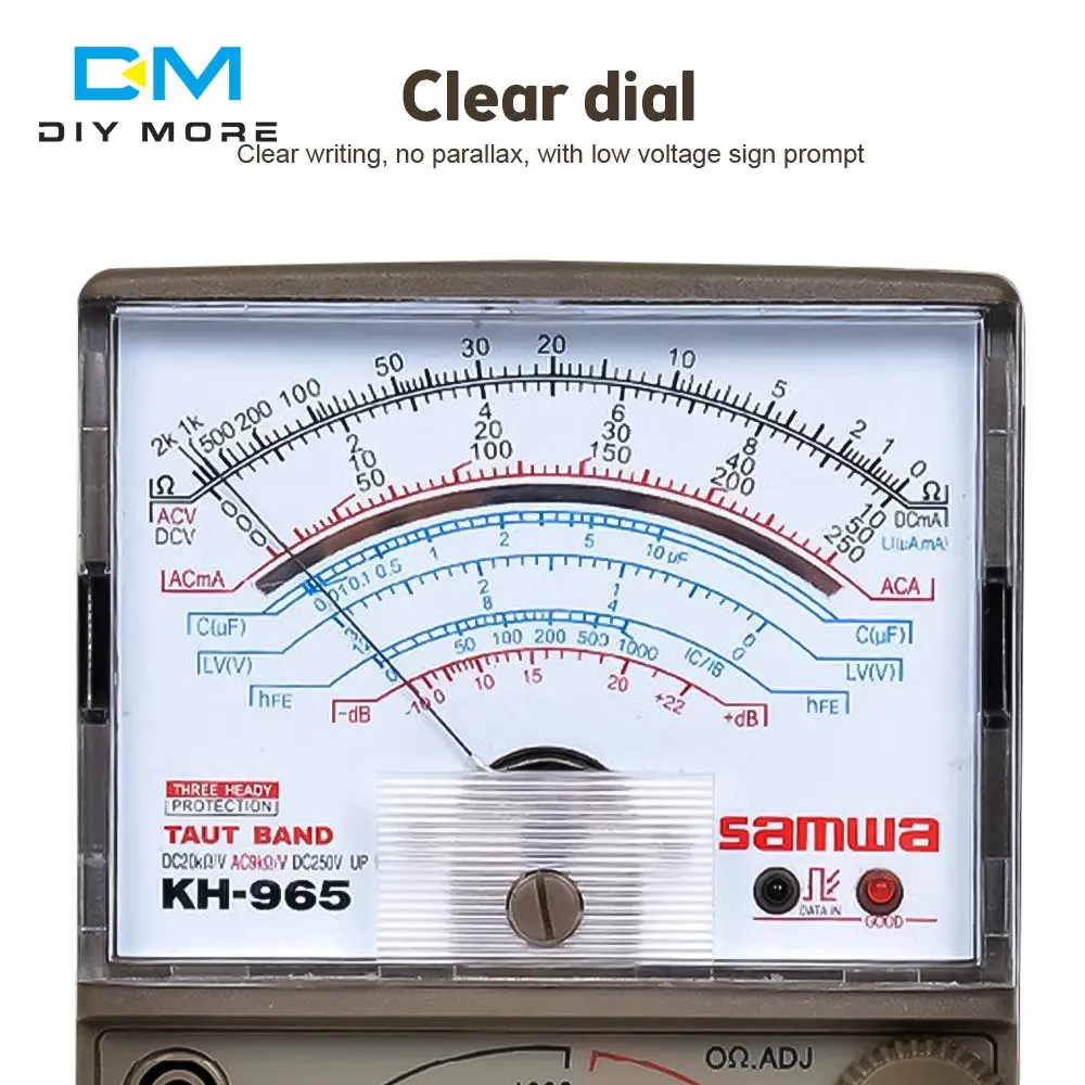 KH965 Analog Multimeter Universal Meter Pointer Display Electrical Tester AC DC Voltage Current Resistance With Test Pen Buzzer