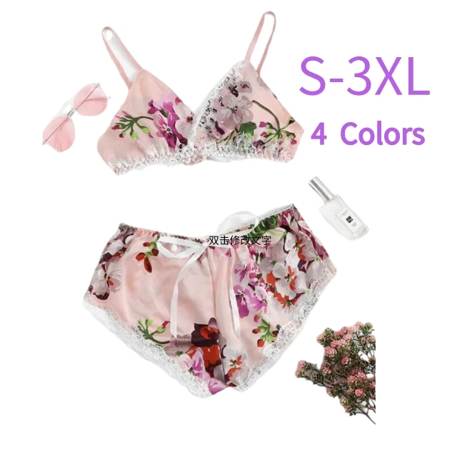 Wholesale Lace Feathers Like Satin Shirt Set Pink Sleepwear Two Piece Pajama Silk Pajamas Plus Size