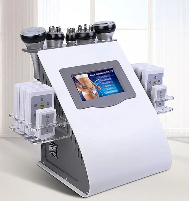 Multifunctional 6 In 1 Kim 8 40K RF Vacuum Cavitation System Slimming Machine Lipo Laser Body S Shaping Beauty Equipment