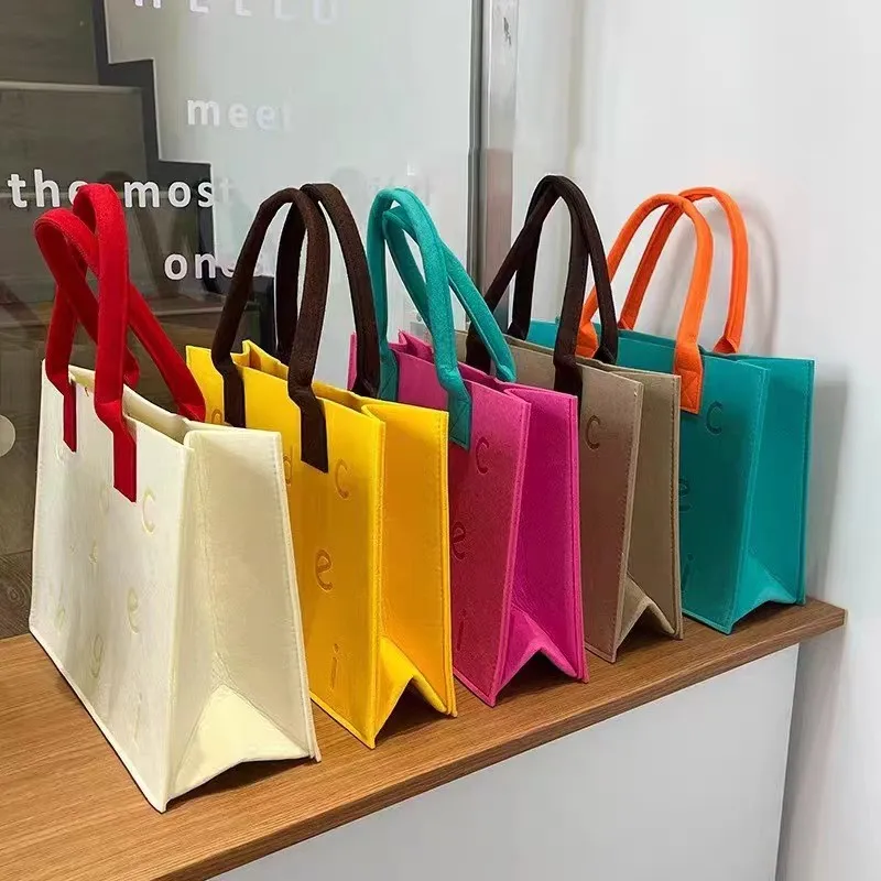 High Quality Custom Color Felt tote bag Fashion Laser Cut Technique Soft and Fashionable Cosmetic Features Felt tote bag