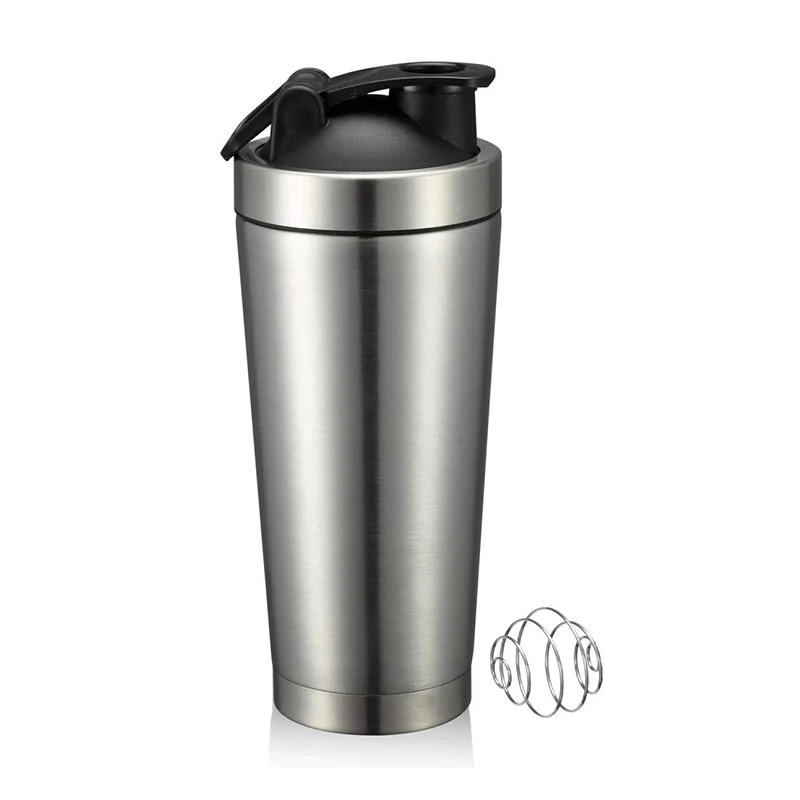 Wholesale Blank Stainless Steel Shake Workout Fitness Cup Bottle Insulated Metal Gym Protein Shaker Cup with Ball