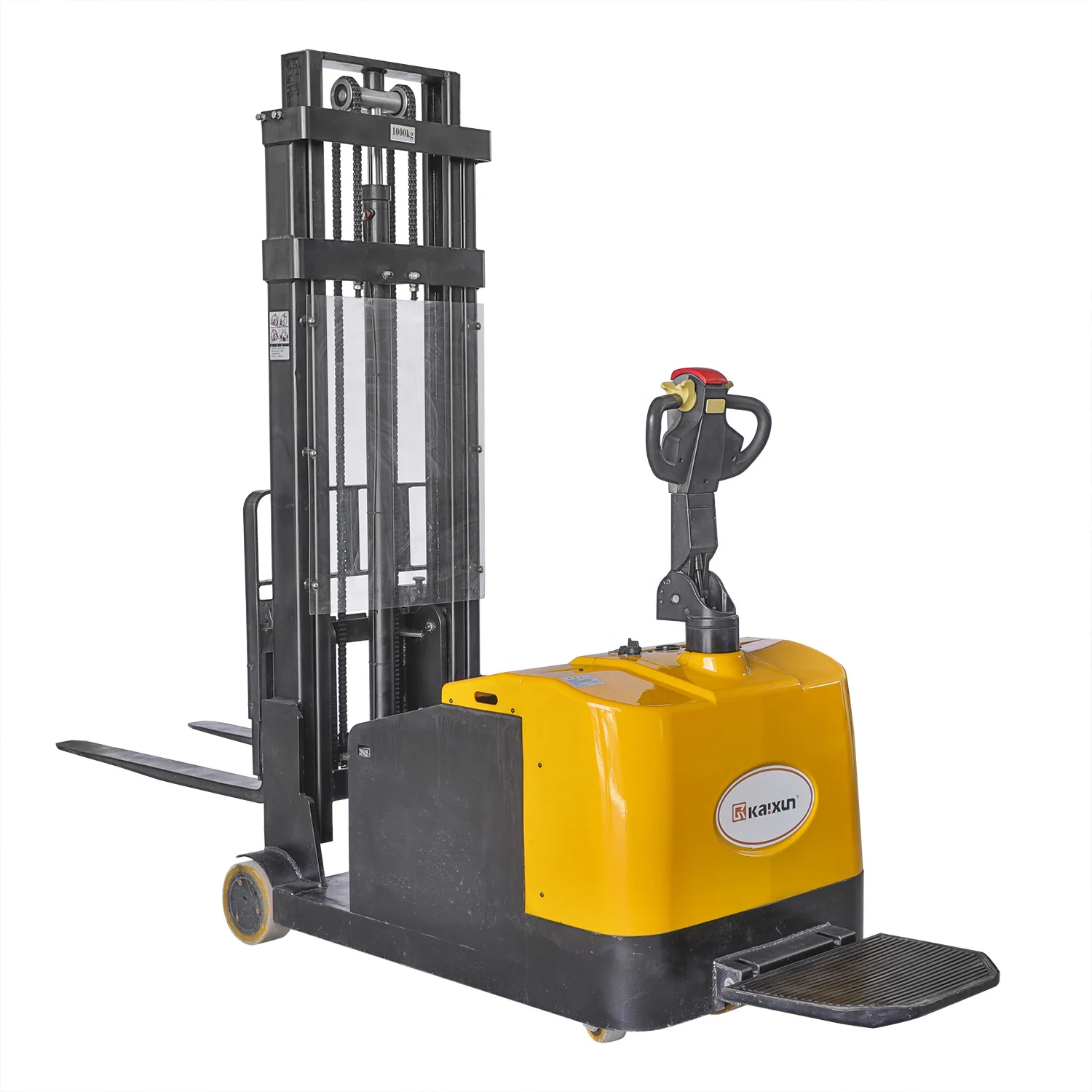 Best quality Manufacturer 1.5 ton .5m Full Electric Pallet Stacker Self Load Forklift