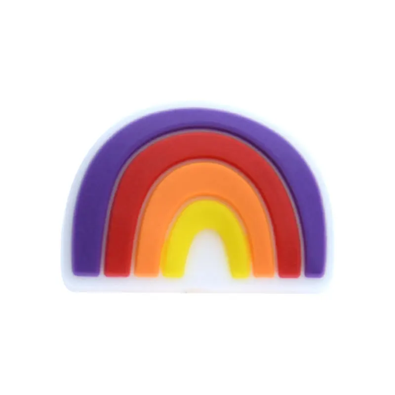Rainbow Wristlet New Character Teething Focal Letter Keychain Wholesale Custom Bracelet Silicone Beads For Pen Jewelry Making
