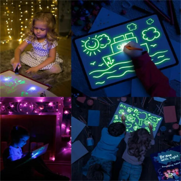 Educational Toy Kid LCD Drawing Pad with LED Pen A3 A4 A5 Creavitive Epoptic Drawing Board