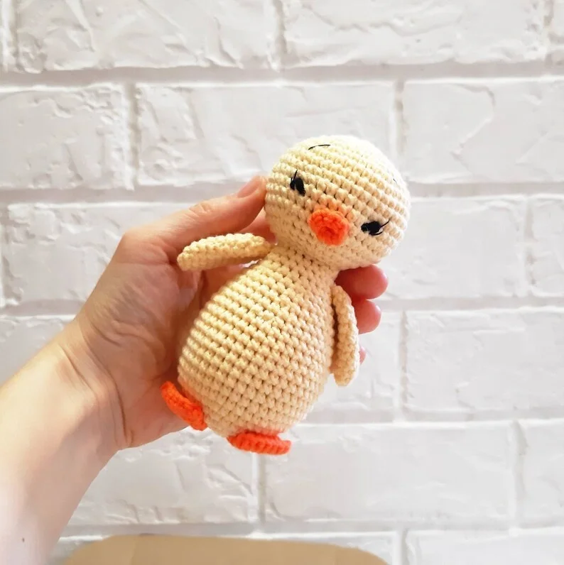 Thanksgiving Duck Baby Easter Basket Stuffers Toddler Toys Baby First Easter Bird Baby Crochet Rattle