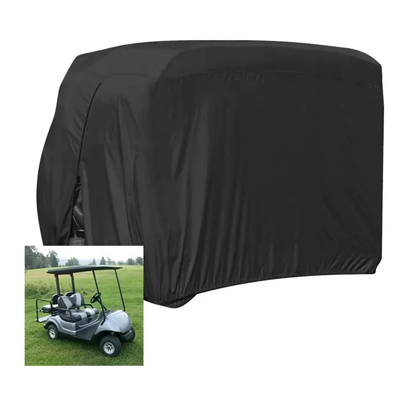 Waterproof Golf Cart Cover 420D Fabric Universal Fits for Most Brand Club Cart Golf Cart Cover Dust Guard With Rear Zipper