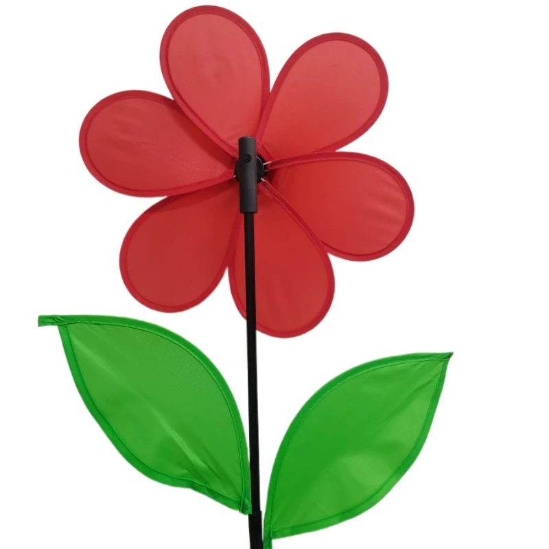 Outdoor Red Decorative Single Pinwheel Toy Sunflower Shaped Removable Windmill For Sale