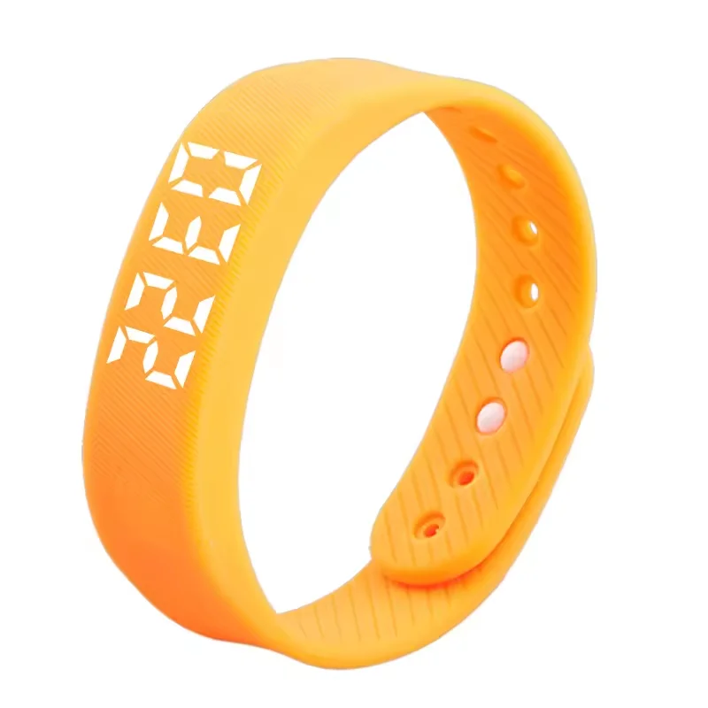New 3D Pedometer Silicone Smart Bracelet Sleep Monitoring LED Watch Smart Bracelet Leisure Sports Fitness Tracker Color Watch