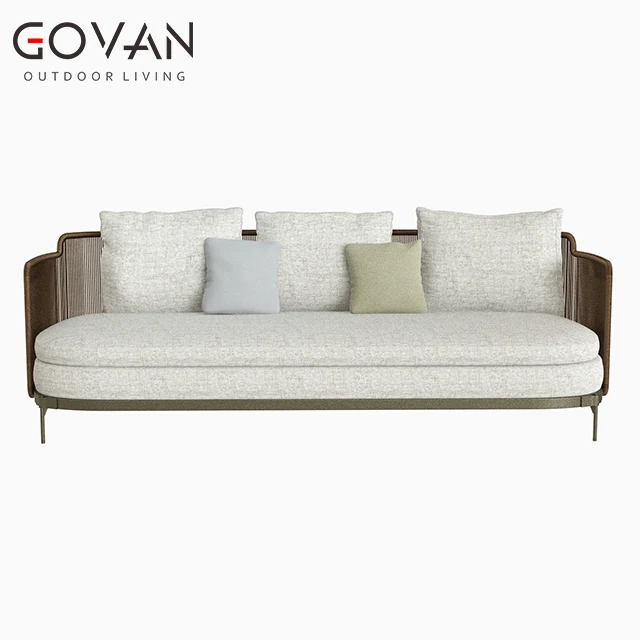 Modern Luxury style Outdoor Garden Sectional Sofa set Rattan with Aluminum Sofa Hotel Villa home Patio 3 Seater Sofa