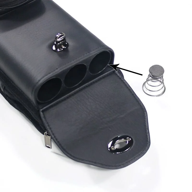 Premium Black Color  3B5S Leather  1/2  Billiard Pool Cue Standing Case Box Bag 8 Holes