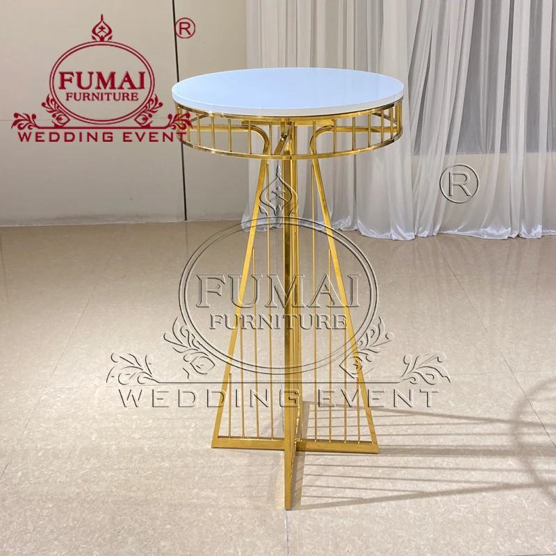 2023 Hot Sale Glass Top Cocktail Round Reception Bar Table For Restaurant