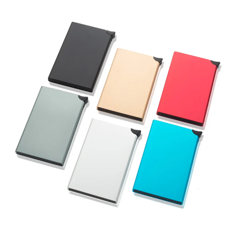 Aluminium Metal Alloy RFID Blocking Lever Pop Up Slim Wallet Card Holder Pop Up Credit Card Wallet