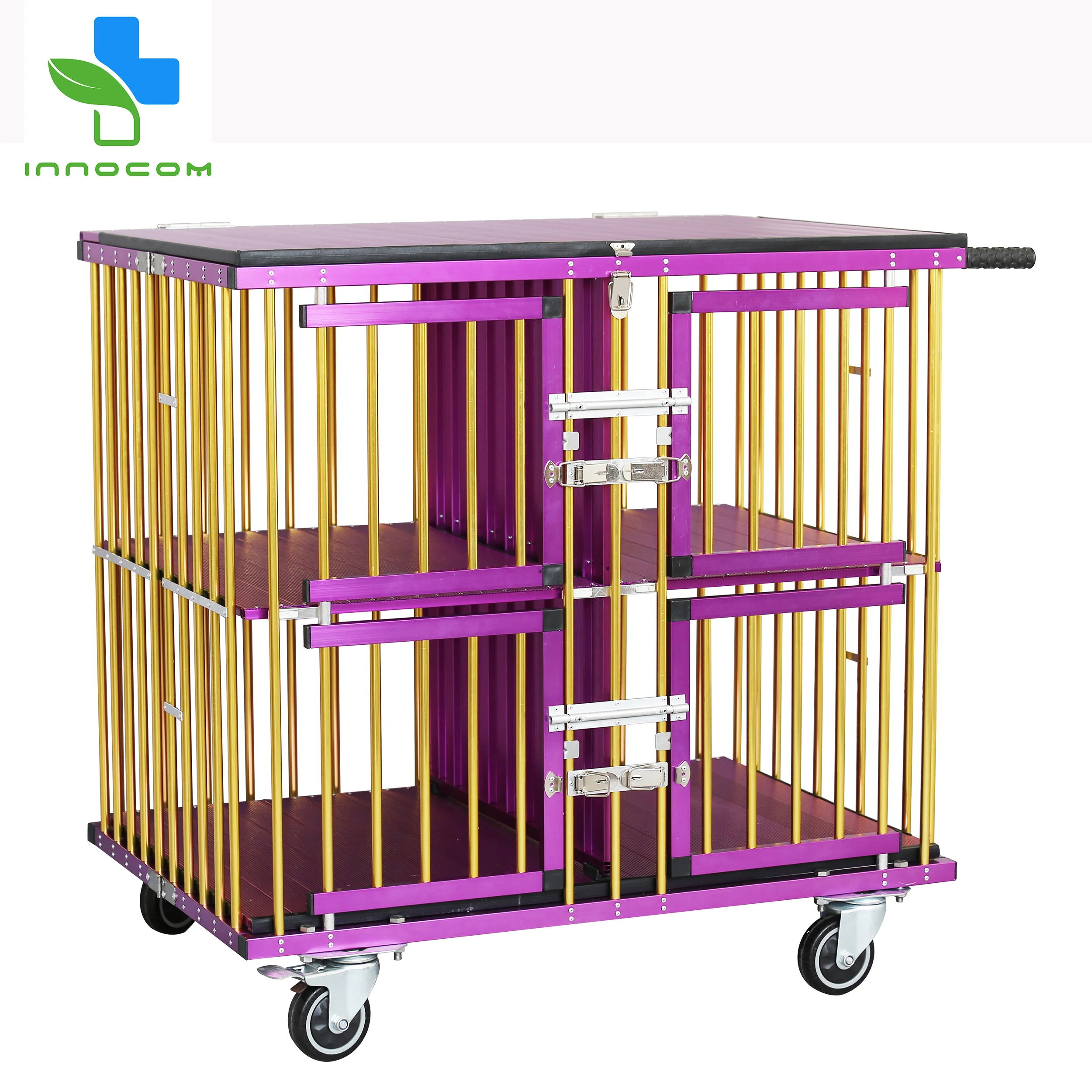 Salon Foldable Pet Trolley Aluminum Light-weighted Dog Cage Trolley Pet Show Trolley