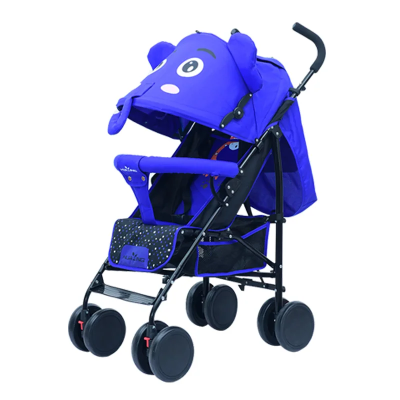 baby pram stroller  one hand easy folding light-weight carrier  cartoon elephant 3 in 1 portable children carriage