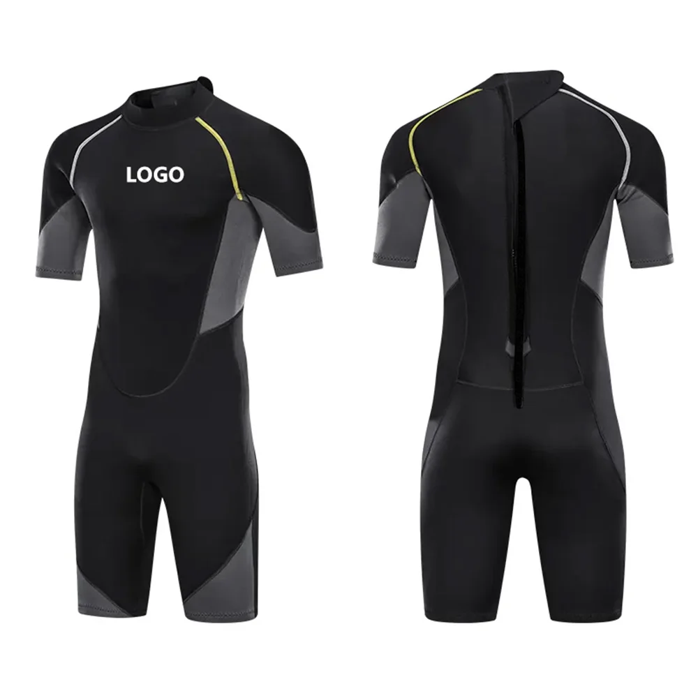 custom logo 1.5mm 3mm 3.5mm half leg and full wet suits scuba wetsuit mens swimming short sleeve diving shorty