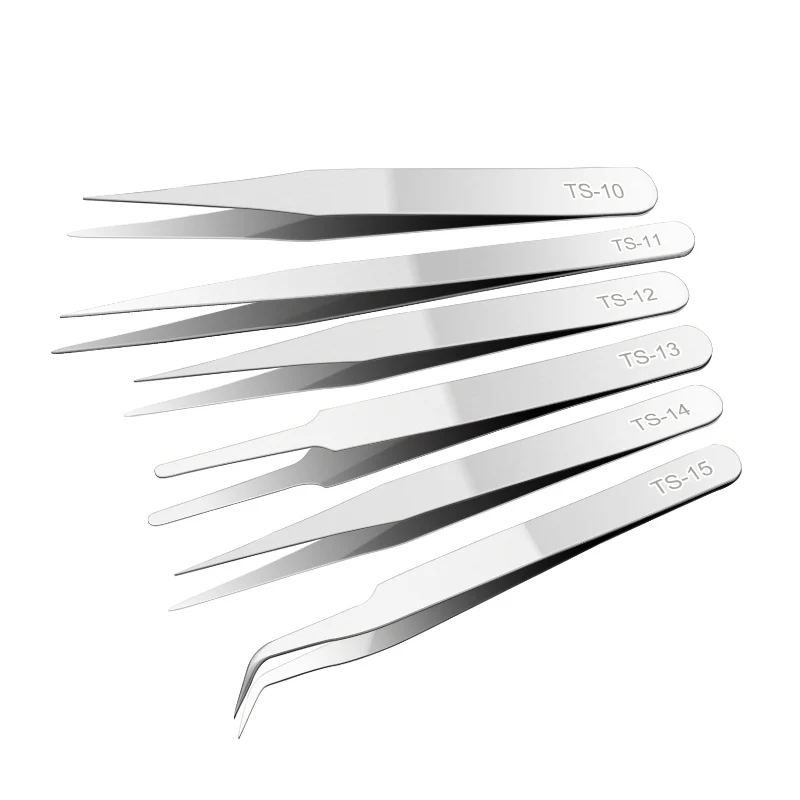 High Quality Stainless Steel anti-static Tweezers Ultra Hard Eyelash Forceps and High-quality Tweezers