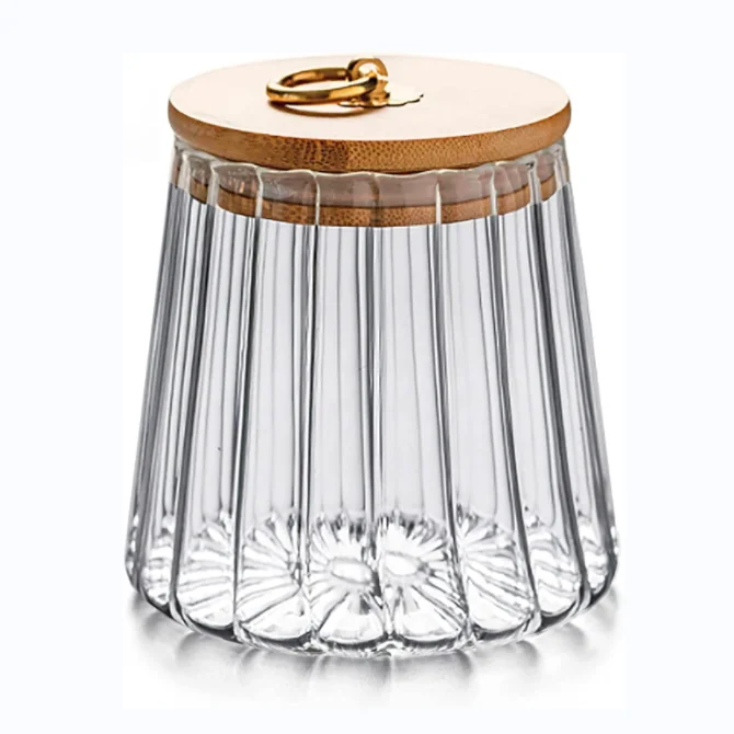 Стеклянная банка для кофейных орехов герметичная хранения декоративный контейнер с бамбуковой крышкой металлическая машина кемпинга кухни еды SZ