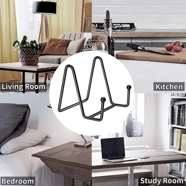 Metal Display Stands Black Iron Easel Plate Metal Plate Holder Display Stands