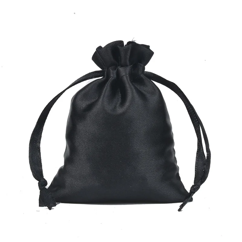 Large Satin Hair Bags Wig Bags for Hair Bundles with Tassels Custom Logo Drawstring Satin Promotion Customized Size Embossing