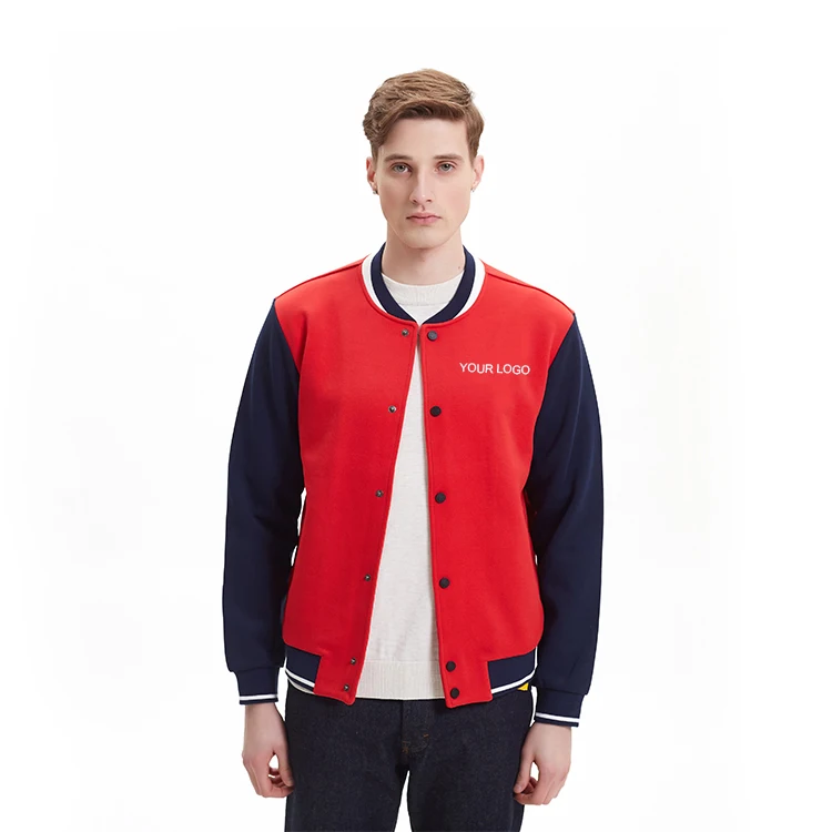 
Custom Fashion Unisex Baseball Jacket Men Casual Plain Cotton Jacket 