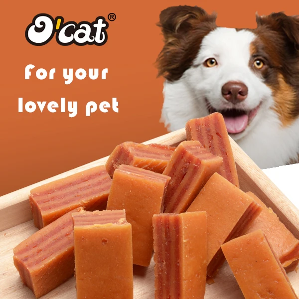 PET foods Fresh chicken, duck and salmon Cube meat snacks dog chew toy dog treat delicious salmon chicken cube