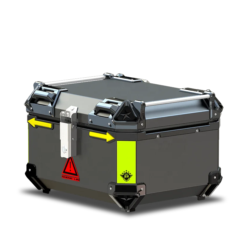 SHENGLIN Paint Black Motorcycle Aluminum Top Tail Boxes Scooter Box 28L