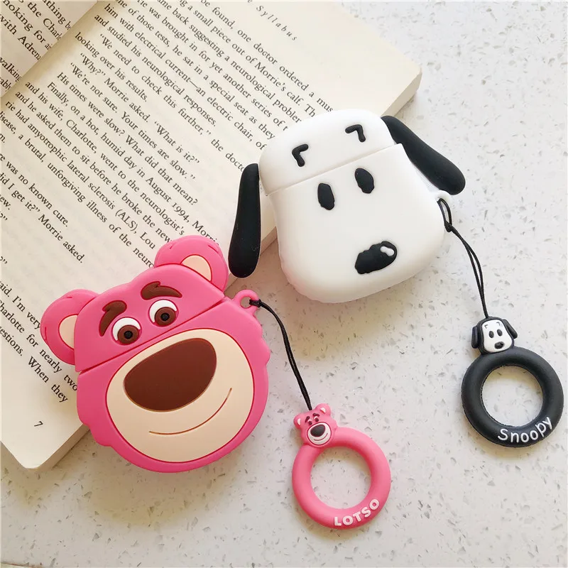 Custom 3D Silicone Protecting Cases for Apple Airpods 1 2 Cute Cartoon Snoopy Doughnut Shiba Inu Dog Pro Cover Shockproof Box