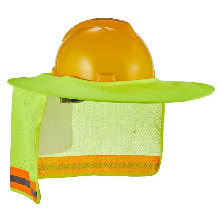 foldable mesh hard hat sun shade multi color reflective safety neck shade cheap price wholesale