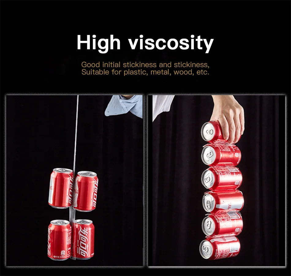 5M Flexographic Reusable Removable Double Sided Outdoor Mounting Cinta Transparent Nano Tape With Adhesive Tape