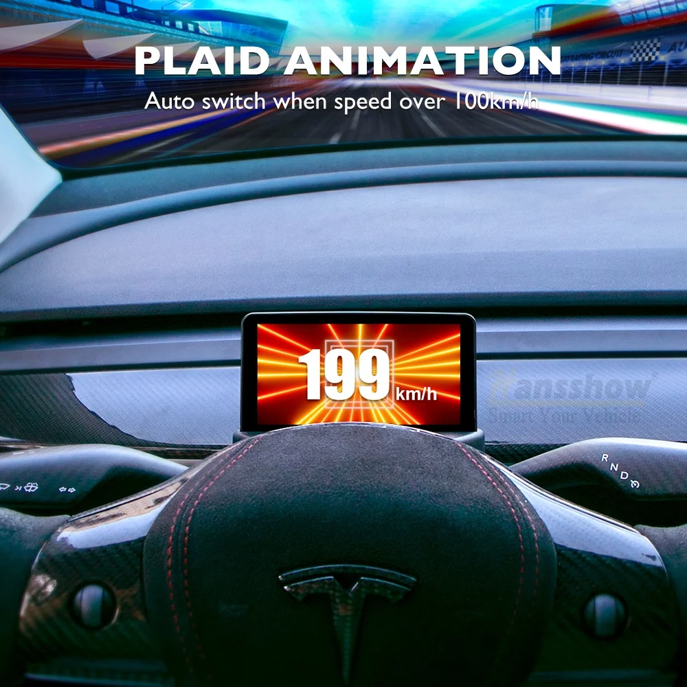 Hansshow Ultra Mini Screen Display 5.16 Inch Model 3/Y Model 3 Heads Up Display For Tesla Dashboard Screen