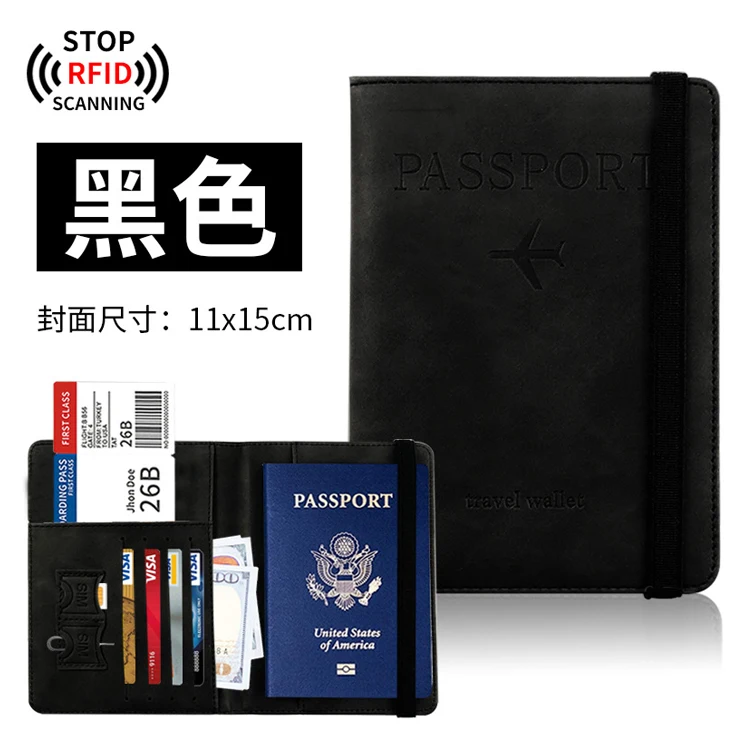 Fashionable Family Travel Passport Holder Cover Pu Leather Passport Wallet Rfid Blocking Passport File Manager Wallets For Women