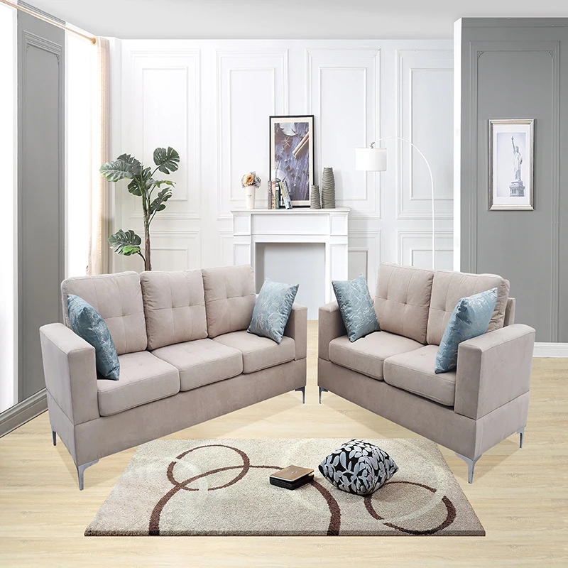 Minimalist two pics sofa set furniture with best price and china factory directly Supply corner stationary sofa
