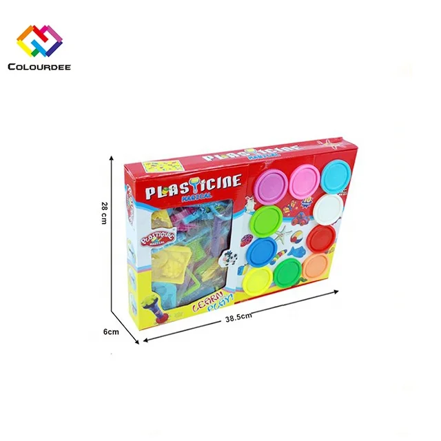 Non Toxic eco-friendly Intelligent Educational Supplier soft air dry Light Modelling Clay Slime 10 color Play dough Plasticine