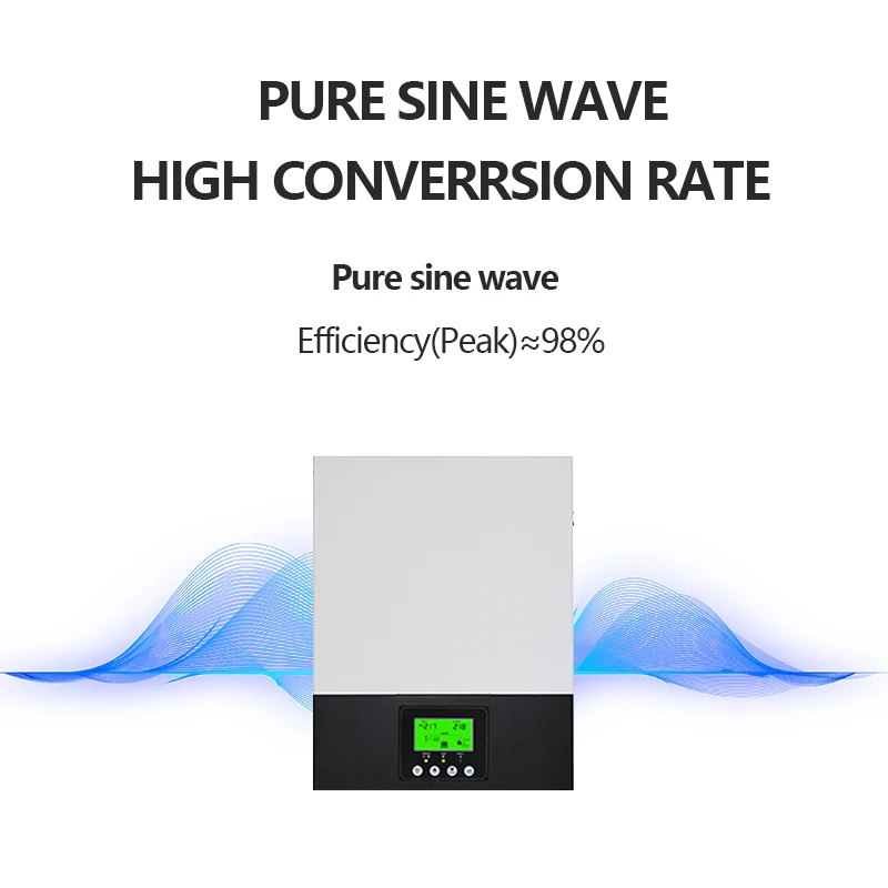DC-AC Pure Sine Wave Inverter 1.5KW 3KW 1500w 3000w with Input AC PV Generator Compatible 2 Mppts